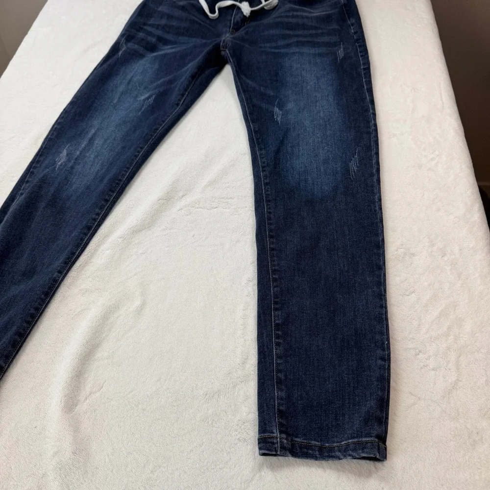 Ferryboat 76 Jogger Jeans Mens 38 Blue‎ Good Elastic Waist Drawstring Distressed
